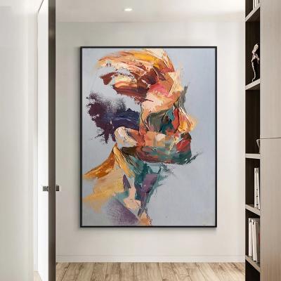 China Living Room Wall Decor 100% Hand Painted Modern Figure Abstract Man Portrait Oil Painting Waterproof for sale