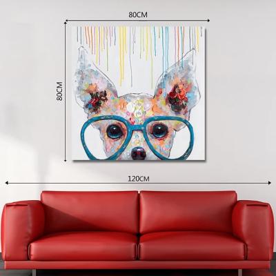 China Modern Stretched Canvas Painting Waterproof Hand Painted Animals Oil Painting for sale