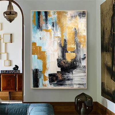 China Modern Gold Foil 100% Hand Painted Waterproof Art Abstract Canvas Oil Painting Oil Painting for sale