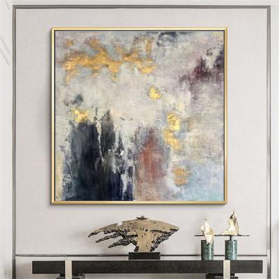 China Gold Foil 100% Hand Painted Waterproof Art Painting Living Room Art Handmade Oil Painting Abstract Wall Painting for sale