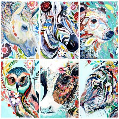 China Modern Paint By Number Canvas Kits Animals Acrylic Paint Paint Color By Numbers Hand Painted Gift for sale