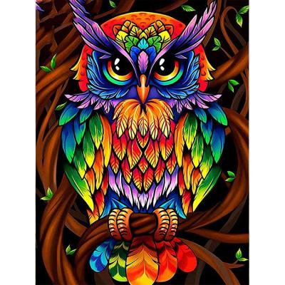 China Modern Rhinestone Diamond Painting Colorful Cartoon Owl Diamond Embroidery Full Diamond Mosaic Decorations for sale