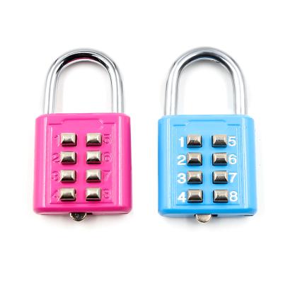 China MMX Digital Push Button Zinc Alloy Lock With 8 Number Code Security Luggage Suitcase Combination Password Padlock For Outdoor XMM-8030A for sale