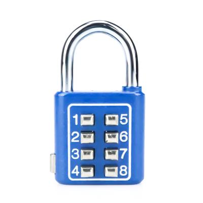 China China Factory Security Zinc Alloy 6/8/10 Digit Push Button XMM-8030C Keyless Password Blind Padlock For Blind Man for sale