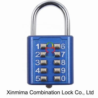 China Zinc Alloy Digital Factory Direct Push Button 10 Digit Combination Lock Password Reset Combination Locks XMM-8831A for sale