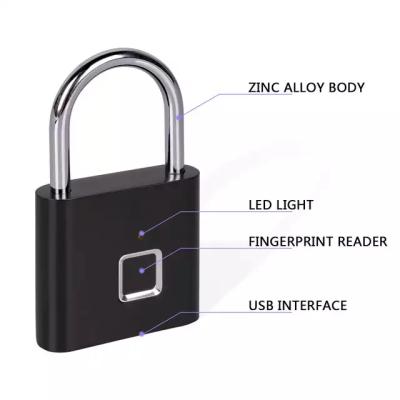 China Factory Direct Supply Zinc Alloy USB Keyless +Stainless Steel Charging 10 Sets Zinc Alloy Fingerprint Capacity Smart Padlock For GYM Luggage xmm-s03 for sale