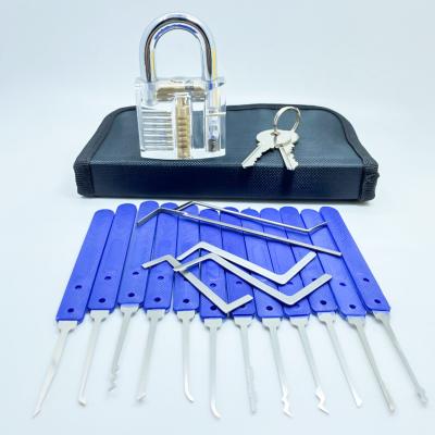 China Locksmith Tool Kit For Car Factory Supply 24 Pcs Hook Lock Pick Set With Transparent 1Pc Lock Picking Skill Locksmith Set XMM-8810 Training Tool for sale