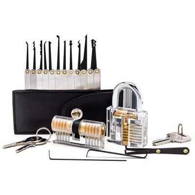 China Hot Selling Amazon OEM Locksmith Tool Lock Case Factory Direct Supply Tool Kit For Car Lock Pick Set 15pcs/17pcs/24pcs Training Padlock XMM-8810 locksmith for sale