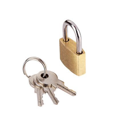 China Different Mini MMX Brass Factory Heavy Duty Key Lock 20mm/25mm/30mm/40mm/50mm/60mm Solid Brass Locked Padlock With 3 Keys for sale