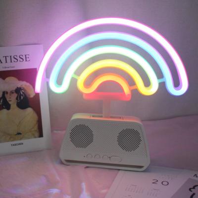 China Express Romantic Rainbow USB Battery Dual Function Speaker WiFi Dinner LED Rainbow Night Light Room Decoration Light for sale