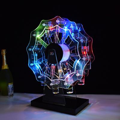 China Viable Luminous LED Bullet Cup Holder Cocktail Cup Holder 12 Hole Ferris Wheel Cup Fill Holder for sale