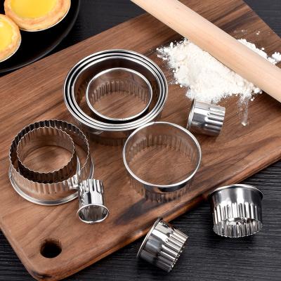 China Sustainable Round Cookie Mold Stainless Steel Mousse Baking Ring Set Cake Mold 11pcs Cookie Cutter for sale