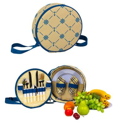 China Modern Camping Outdoor Stylish Picnic Cutlery Stainless Steel 2 Person Travel Package Picnic Staple Set for sale