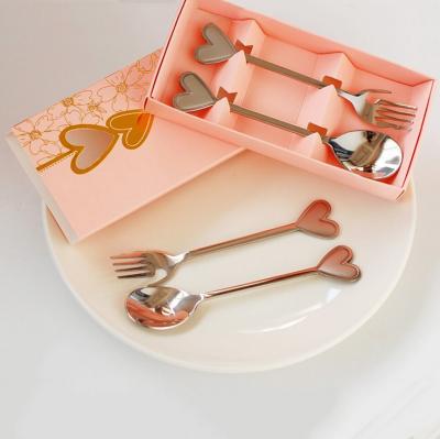 China Stocked Fully Stocked Cheap Stainless Steel Spoon And Fork Set Wedding Souvenirs for sale