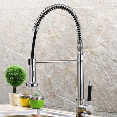 China Modern Spring Pull Down Kitchen Faucet Dual Outlet Springs 360 Swivel Handheld Shower Kitchen Mixer Crane Hot Cold Taps With Pure Water for sale