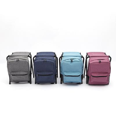 China Small Cooler Chair Backpack Folding Waterproof Camping Chair With Cooler Bag Folding Cooler Box With Chairs for sale