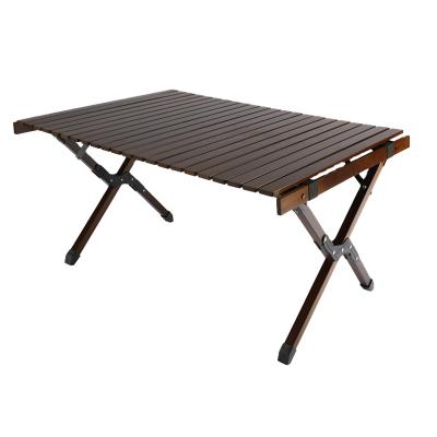 China Modern Wood Table Outdoor Wood Picnic Table Outdoor Camping Roll Up Table for sale