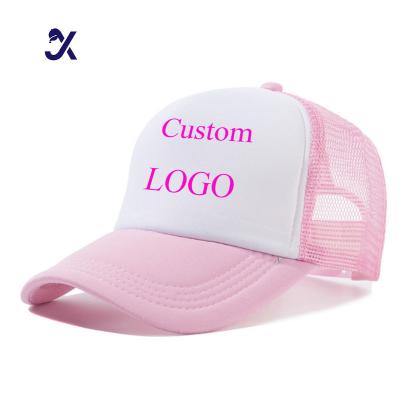 China COMMON JX Custom 5 Panel Flat Brim Printing Rubber Patch Logo Sport Cap Water Resistant Laser Cut Hole Perforated Trucker Hat for sale