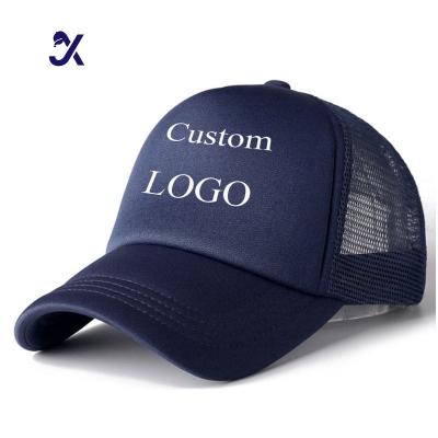 China COMMON JX Wholesale Custom Embroidery Mesh 7 Panel Fitted Nets Snapback Baseball Cap Trucker Hat for sale