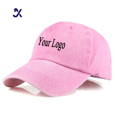 China COMMON JX Customized Vintage Cotton Washed Baseball Caps Unstructured Low Profile Adjustable Distressed Dad Hat For Men Women for sale