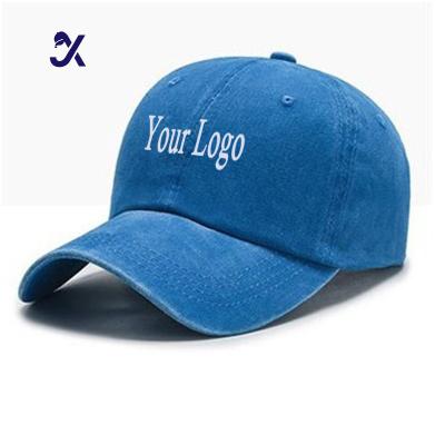 China COMMON JX Oversize Washed Denim Baseball Cap Low Profile Jean Sports Cap For Big Heads 23.5