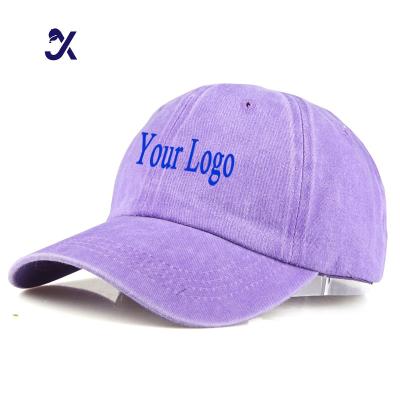 China COMMON JX Customized Washed Cotton Adjustable Baseball Caps For Men Women Unstructured Low Profile Plain Classic Dad Hat for sale