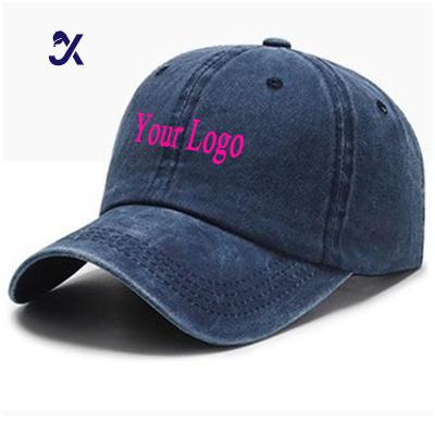 China COMMON JX Custom Black Vintage Baseball Cap Washed Distressed Baseball Hat Twill Adjustable Hat Unisex Sport Cap Women Men for sale