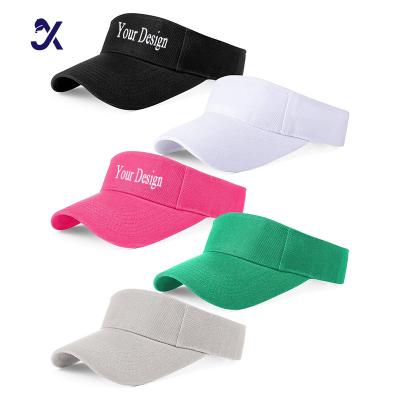 China Striped JX Discount Selling Custom Embroidered Sports Plain Black Long Bill Large Sun Visor Cap for sale