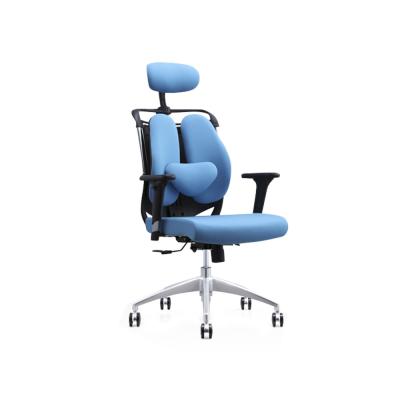 중국 Aluminum Alloy Base Modern Ergonomic Chair Leather High Back Swivel Office Chair 판매용