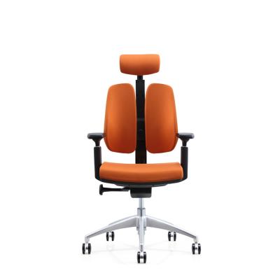 중국 Footrest Saddle Leather Ergonomic Chair Swivel Aluminum Alloy Base 3D Design Back 판매용