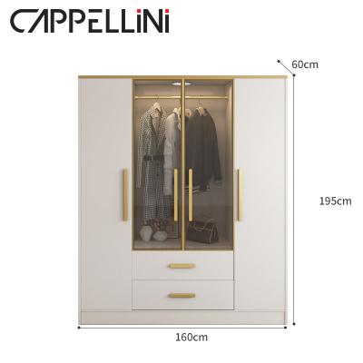 China Home Modern Bedroom Furniture MDF Panel Freestanding Wardrobe Cabinet for sale