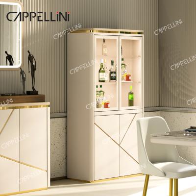 China Simple Modern Wood Storage Living Room Wine Rack Home Furniture Dining Room Bar Luxury Wooden Wine Cabinet With Glass Display for sale