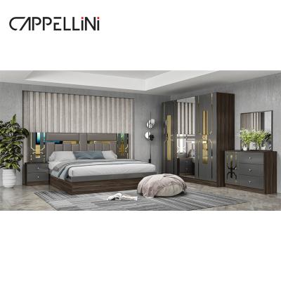 China Foshan precio mayorista King Size Dormitorio de cuero de madera hogar moderno lujo barato conjunto completo de muebles de dormitorio Mdf en venta