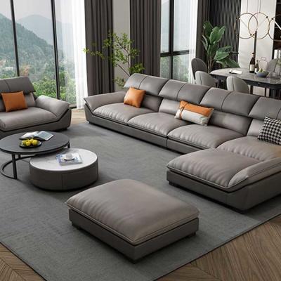 Cina Strato sezionale Sofa Set di cuoio moderno del MDF del pannello di legno 330*175*95cm in vendita