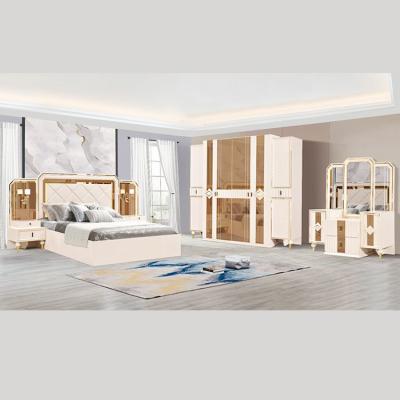 China Wood Panel 5 Pcs Bedroom Set French Style King Bed 1800*2000mm for sale