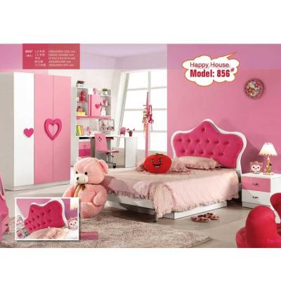 Chine Meubles de chambre à coucher de filles de Cabrini avec princesse Bed de rose de bureau 1280*2050mm à vendre