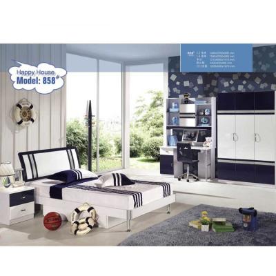 Chine Noir des meubles 4Pcs de chambres à coucher d'enfants de garçons d'unité centrale de forces de défense principale blanc à vendre