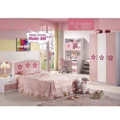 China Cabrini Wood Children Bedroom Set Pink Disney Princess Kids Furniture for sale