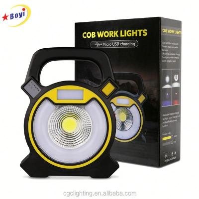 China Portable ABS 5W 2400Lumens Camping Lantern Power COB LED Work Light with USB Work Light for sale