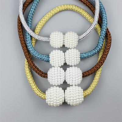 China ZhongHua Traditional Colorful Pearl Bead Magnetic Curtain Accessories Tie Backs for sale