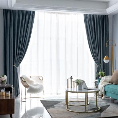 China Wholesale Blackout Super Soft Fabric Blackout Velvet Ready Made Curtains For Bedroom Living Room for sale