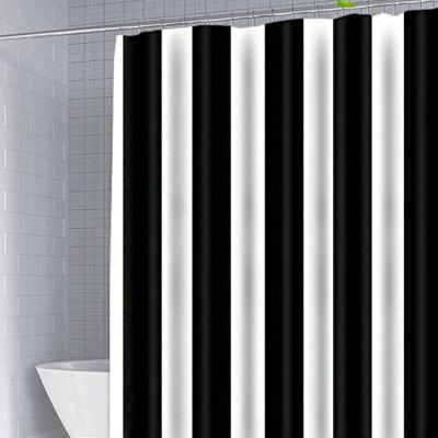 China Modern Black and White Bathroom Mat Set With Shower Curtain from ZhongHua in stock for sale