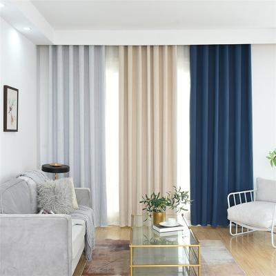 China Blackout Curtain Luxury Style 2021 3 Layers Soild Grommet Curtains For Living Room Luxury Curtain Factory for sale