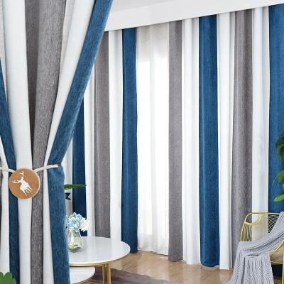 China Blackout 2 Panels Striped Curtain Sheer Curtains For Living Room Blackout Curtain Factory for sale