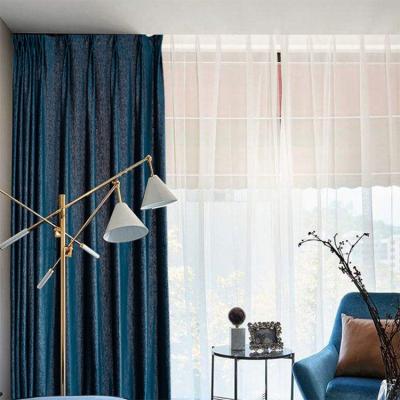 China Blackout ZhongHua Good Quality Navy Blue Golden Curtains For Living Room for sale