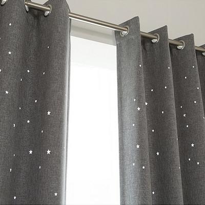 China Blackout Insulated Luxury Silver Printing Star Pattern Curtain Fabric Living Room Fashion Curtains for sale