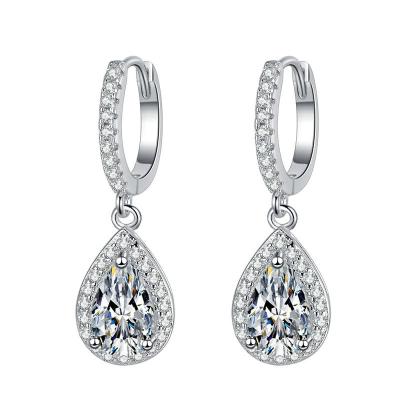 China TRENDY 2024 Dangle Earrings Solid Jewelry Glamorous Moissanite and Emerald Wholesale Price Women Fine for sale