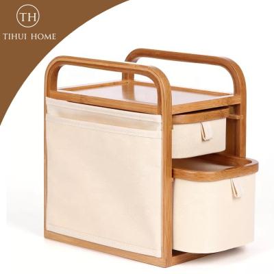 China Bamboo Type Storage Boxes Cosmetics Jewelry Stationery Tihui Sustainable Home Drawer Desk Organizer for sale