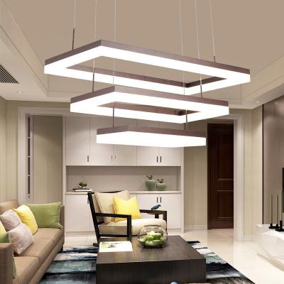 China Modern Minimalist Acrylic Chandelier Living Room Led Square Pendant Lights For Home Hanging Lamp for sale