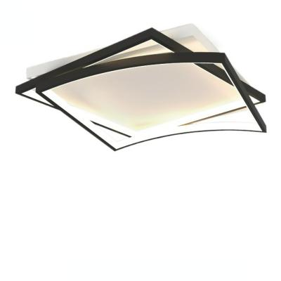 China Modern Minimalist Square Lamp Acrylic Black Simple Home Bedroom Decoration Living Room LED Ceiling Lamp for sale